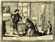 Abraham Bosse. Vyras muša žmoną . 1633 (?)