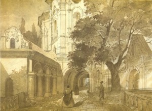 Taras Ševčenko. Visų šventųjų bažnyčia Kijeve Pečorų lauroje. 1846