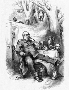 Thomas Nast. Poilsis. Otto von Bismarcko karikatūra žurnale „Harper’s Weekly“, 1877 m. gegužės 12 d. 