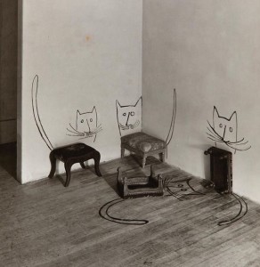 Saul Steinberg. Keturios katės. Niujorkas. 1950